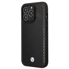 BMW BMHCP14L22RFGK iPhone 14 Pro 6.1" czarny|black Leather Diamond Pattern цена и информация | Чехлы для телефонов | 220.lv