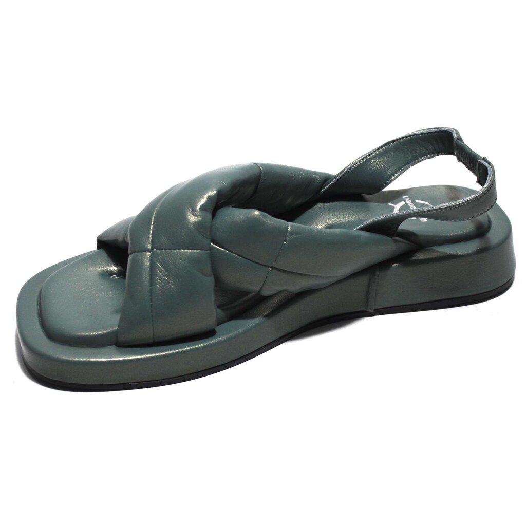 Ādas sandales sievietēm Aquamarin 248151, zaļas cena un informācija | Sieviešu sandales | 220.lv
