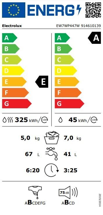 Electrolux EW7WP447W cena un informācija | Veļas mašīnas | 220.lv