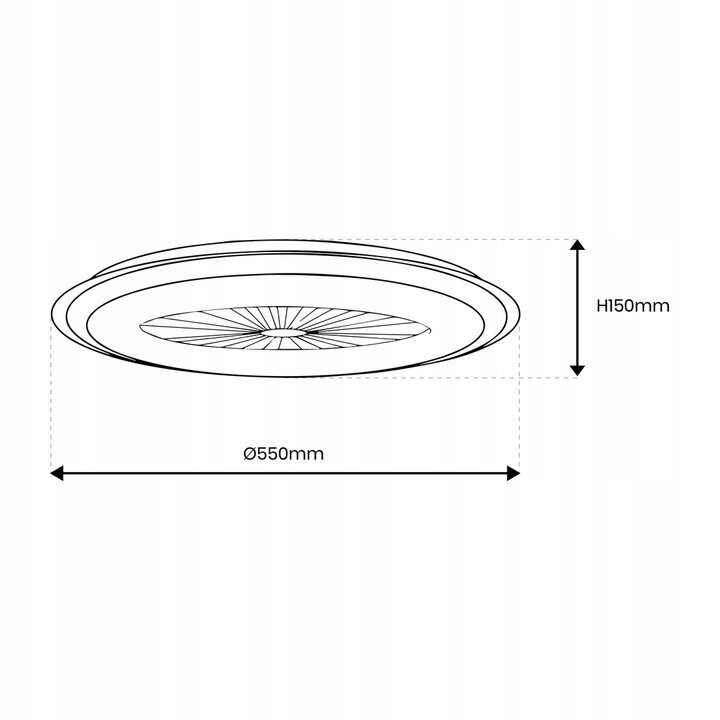 Piekarināma LED lampa ARIA BLACK ar ventilatoru cena un informācija | Griestu lampas-ventilatori | 220.lv