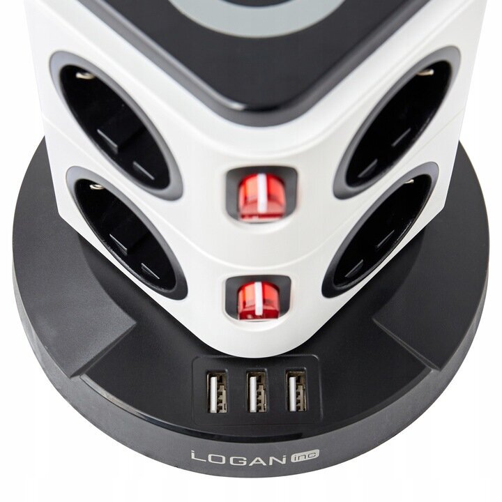Pagarinātājs Logan ar bezvadu lādētāju un USB, 2 m cena un informācija | Pagarinātāji | 220.lv
