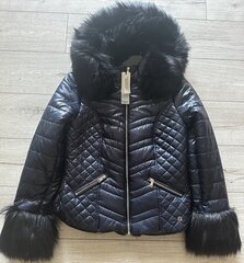 Темно-синяя блестящая куртка-пуховик River Island цена и информация | Женские куртки | 220.lv