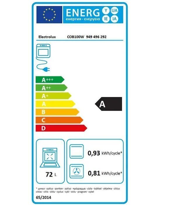 Electrolux COB100W cena un informācija | Cepeškrāsnis | 220.lv