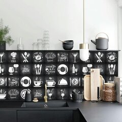 Наклейки на плитку Ретро кухня, 24 шт. 20х20 см цена и информация | Декоративные наклейки | 220.lv