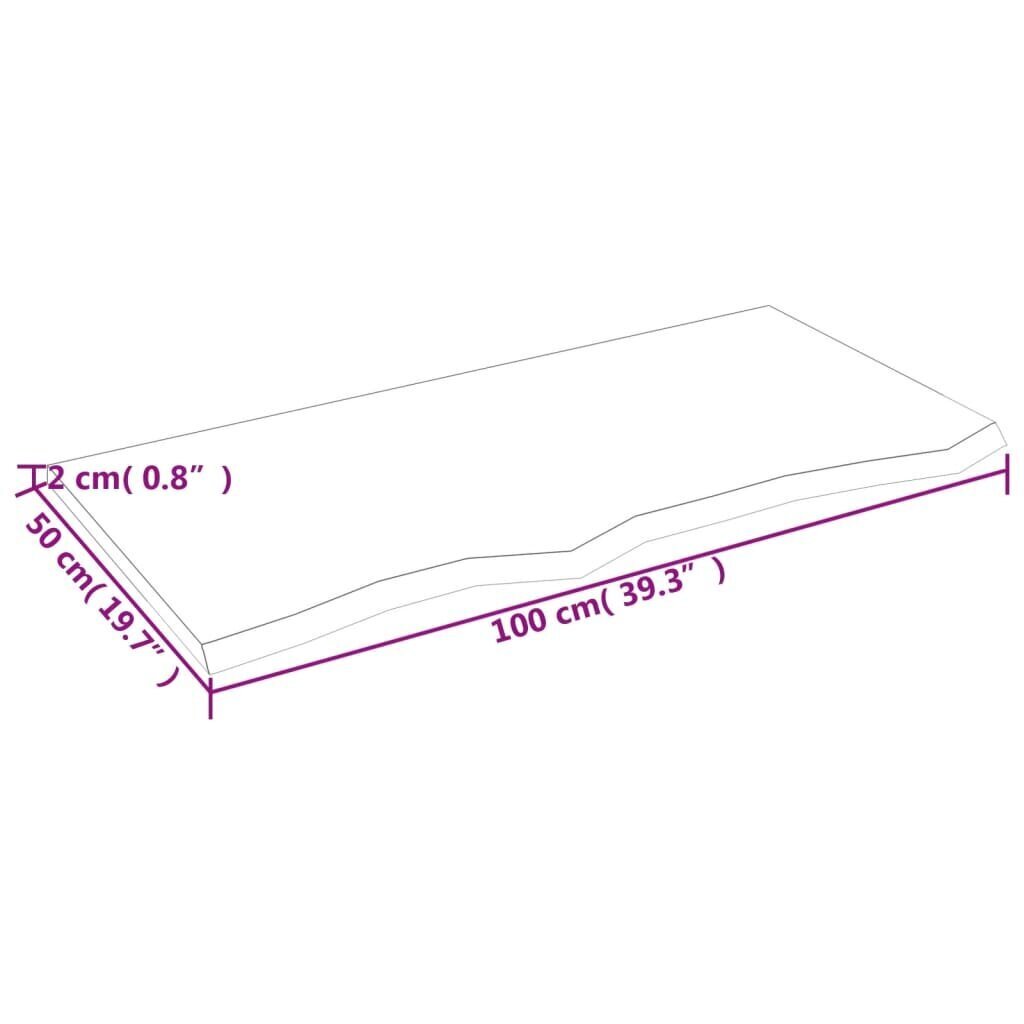 Sienas plaukts vidaXL, 100x50x2 cm, brūns cena un informācija | Plaukti | 220.lv