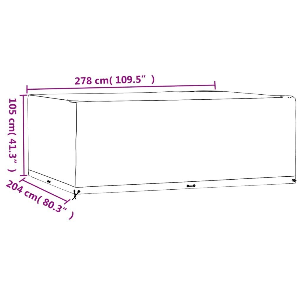 Dārza mēbeļu pārklājs vidaXL, 278x204x105 cm cena un informācija | Krēslu paliktņi | 220.lv