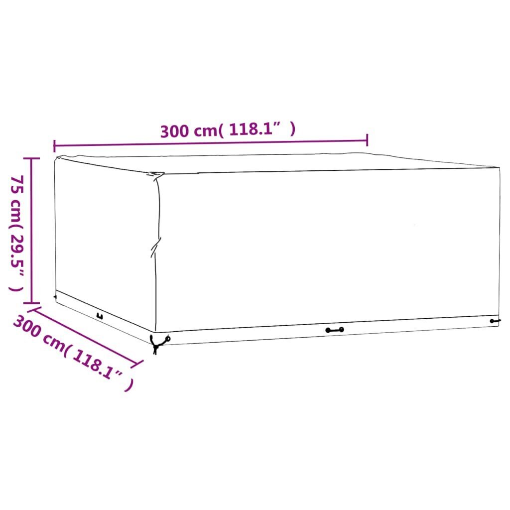 Dārza mēbeļu pārklājs vidaXL, 300x300x75 cm цена и информация | Krēslu paliktņi | 220.lv