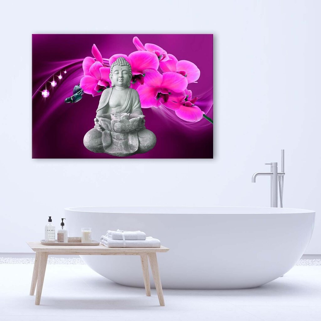 Glezna uz audekla, Buda ar rozā orhideju цена и информация | Gleznas | 220.lv