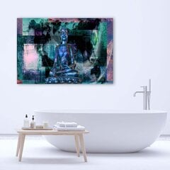 Glezna uz audekla, Buda un abstrakts fons - zils cena un informācija | Gleznas | 220.lv