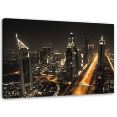 Glezna uz audekla, Dubaijas panorāma naktī цена и информация | Картины | 220.lv