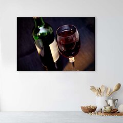 Glezna uz audekla, Vīna pudele un glāze cena un informācija | Gleznas | 220.lv