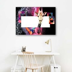 Glezna uz audekla, Daudzkrāsaina žirafe uz melna fona цена и информация | Картины | 220.lv
