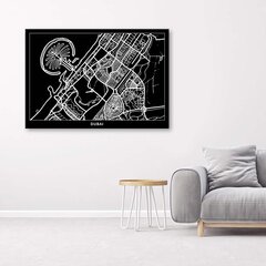 Glezna uz audekla, Dubaija - Pilsētas karte cena un informācija | Gleznas | 220.lv