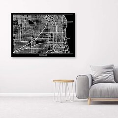 Glezna uz audekla, Čikāga - Pilsētas karte цена и информация | Картины | 220.lv