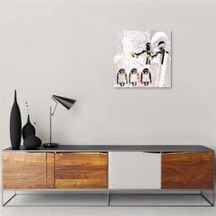 Glezna uz audekla, Banksy gangsteris ar banāniem un 3 pērtiķiem cena un informācija | Gleznas | 220.lv