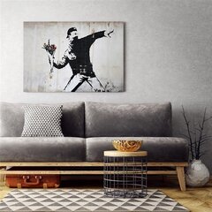 Glezna uz audekla, Banksy huligāns, kas met puķu pušķi цена и информация | Картины | 220.lv