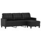 Dīvāns vidaXL, 180 cm, melna mākslīgā āda cena un informācija | Dīvāni | 220.lv