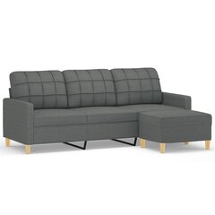 Dīvāns vidaXL, 180 cm, tumši pelēks audums cena un informācija | Dīvāni | 220.lv