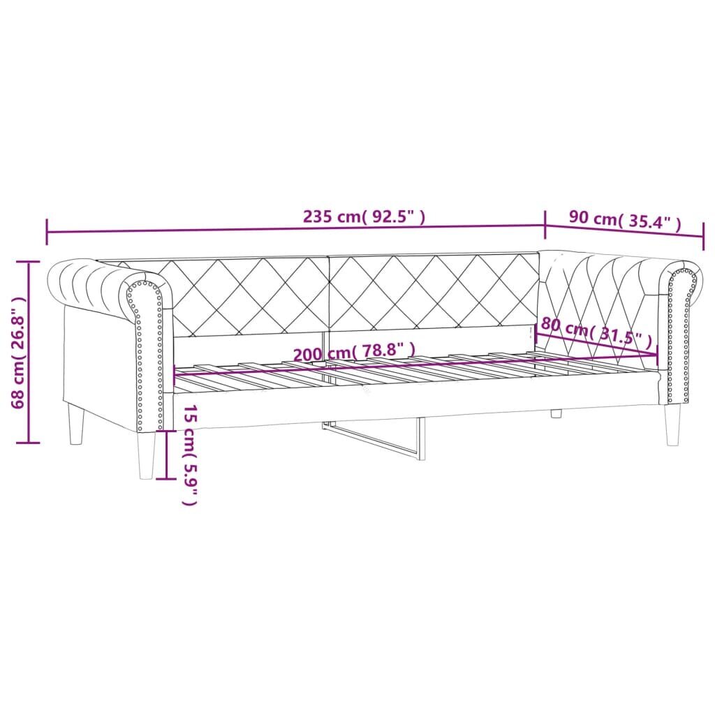 Gulta vidaXL, melna, 80x200 cm cena un informācija | Gultas | 220.lv