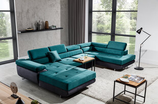Stūra dīvāns Rodrigo, pelēks/zaļš cena un informācija | Stūra dīvāni | 220.lv