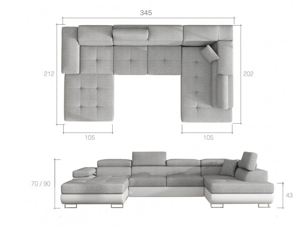 Stūra dīvāns Rodrigo, melns/dzeltens cena un informācija | Stūra dīvāni | 220.lv