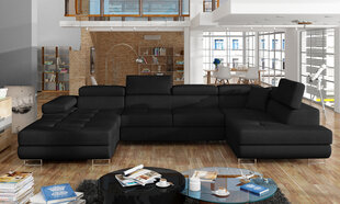Stūra dīvāns Rodrigo, melns цена и информация | Угловые диваны | 220.lv