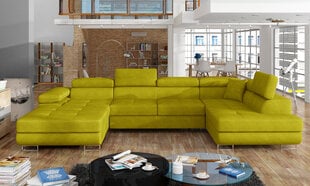 Stūra dīvāns Rodrigo, dzeltens cena un informācija | Stūra dīvāni | 220.lv