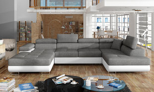 Stūra dīvāns Rodrigo, balts/pelēks cena un informācija | Stūra dīvāni | 220.lv