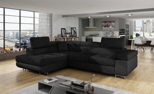 Stūra dīvāns Anton, melns cena un informācija | Stūra dīvāni | 220.lv