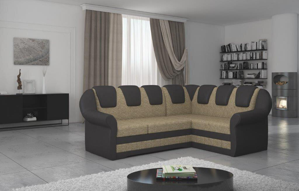 Stūra dīvāns Lord II, melns/smilšu cena un informācija | Stūra dīvāni | 220.lv