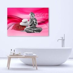 Glezna uz audekla, Budas figūra uz rozā fona cena un informācija | Gleznas | 220.lv