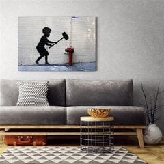 Glezna uz audekla, Zēns ar āmuru, Banksy sienas gleznojums cena un informācija | Gleznas | 220.lv