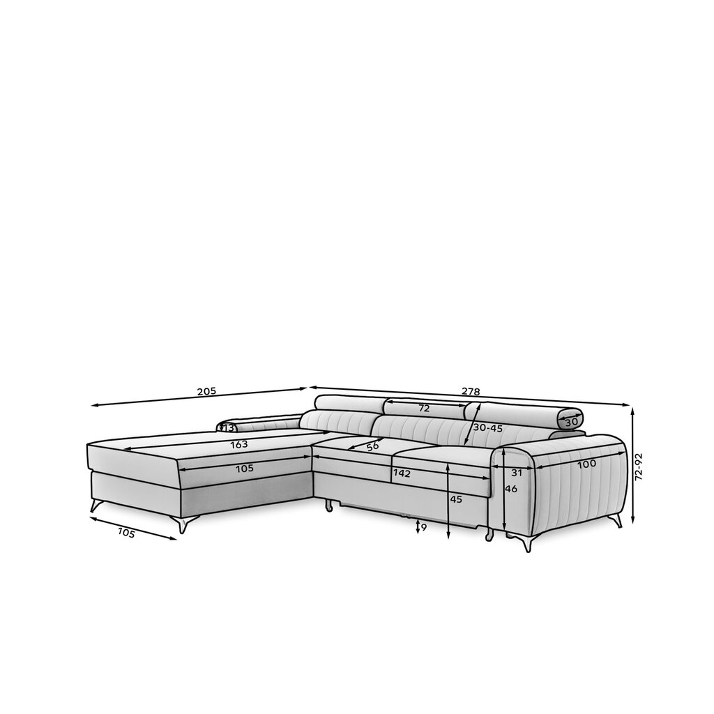 Stūra dīvāns Grayson, zaļš cena un informācija | Stūra dīvāni | 220.lv