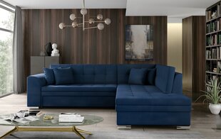 Stūra dīvāns Pieretta, zils cena un informācija | Stūra dīvāni | 220.lv