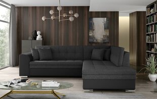 Stūra dīvāns Pieretta, melns/pelēks cena un informācija | Stūra dīvāni | 220.lv