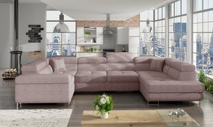 Stūra dīvāns Letto, rozā cena un informācija | Stūra dīvāni | 220.lv