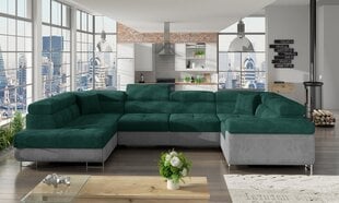 Stūra dīvāns Letto, zaļš/pelēks cena un informācija | Stūra dīvāni | 220.lv
