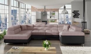 Stūra dīvāns Letto, rozā/melns cena un informācija | Stūra dīvāni | 220.lv