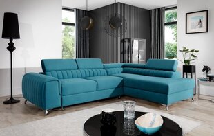 Stūra dīvāns Laurence, zils cena un informācija | Stūra dīvāni | 220.lv
