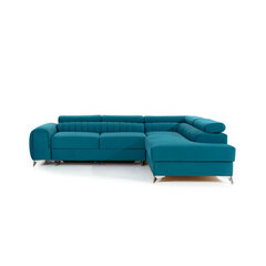 Stūra dīvāns Laurence, zils cena un informācija | Stūra dīvāni | 220.lv