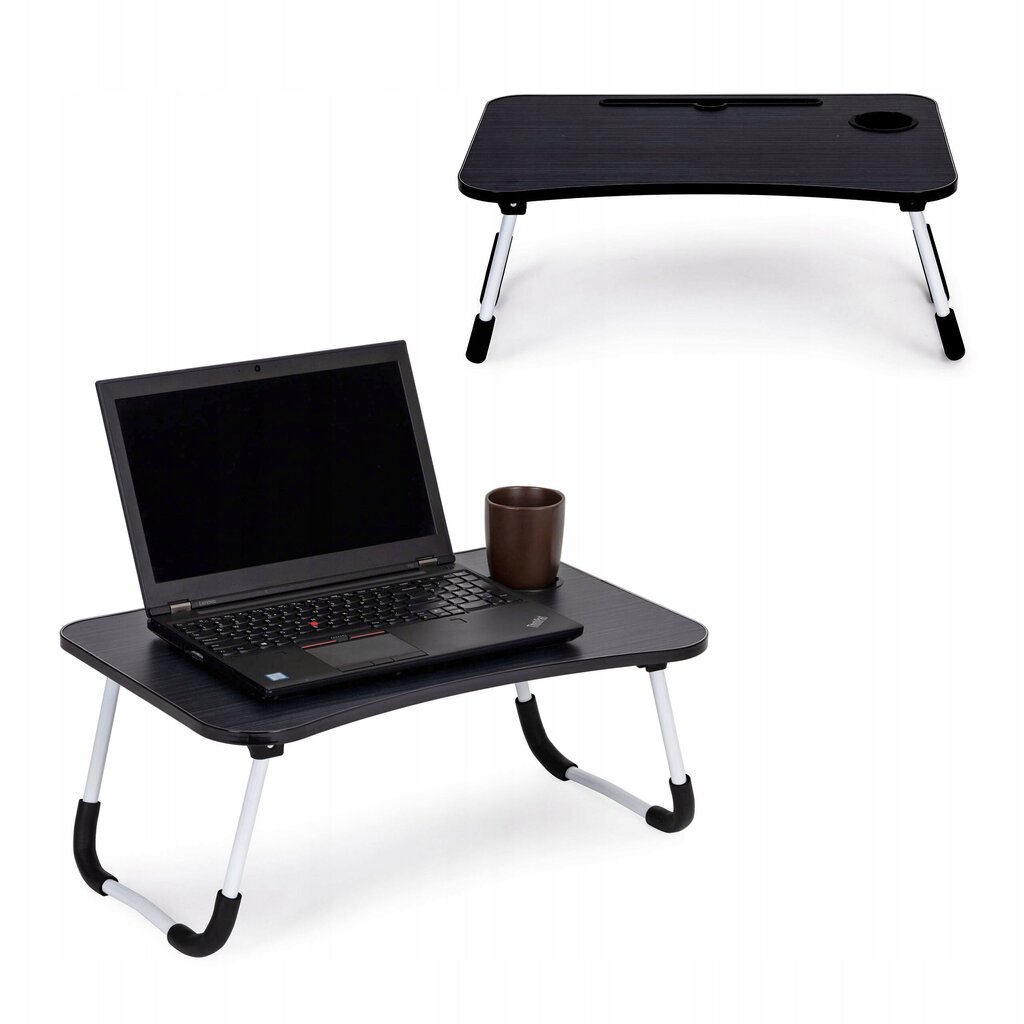 Portatīvā datora galds ModernHome, melns цена и информация | Datorgaldi, rakstāmgaldi, biroja galdi | 220.lv