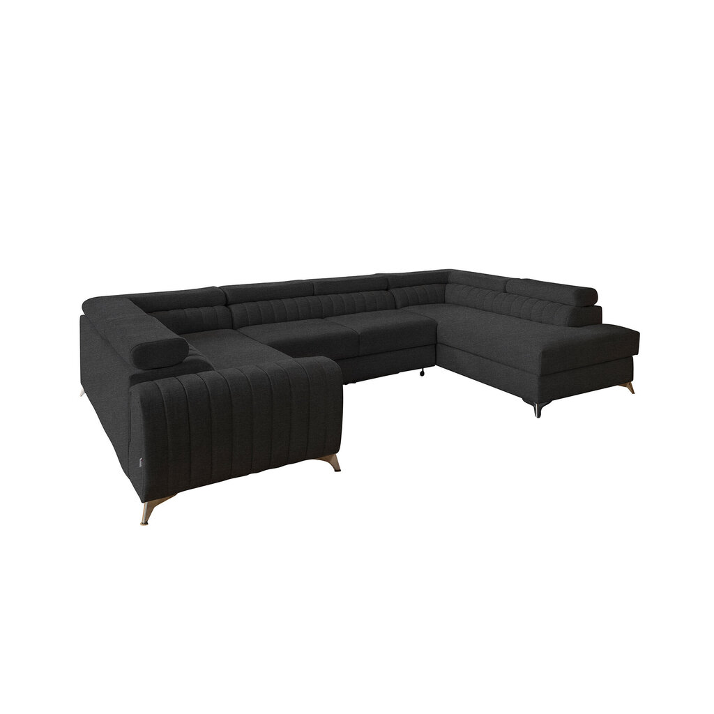 Stūra dīvāns NORE Louis, melns cena un informācija | Stūra dīvāni | 220.lv