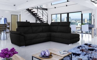 Мягкий угловой диван Loreto, черный цена и информация | Угловые диваны | 220.lv