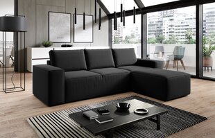 Stūra dīvāns Silla, melns cena un informācija | Stūra dīvāni | 220.lv