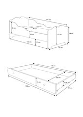 Bērnu gulta ADRK Furniture Ximena Cat 80x160 cm, balta cena un informācija | Bērnu gultas | 220.lv