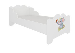 Bērnu gulta ADRK Furniture Ximena Elephant, 70x140 cm, balta cena un informācija | Bērnu gultas | 220.lv