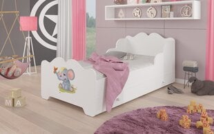 Bērnu gulta ADRK Furniture Ximena Elephant, 70x140 cm, balta cena un informācija | Bērnu gultas | 220.lv