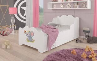 Bērnu gulta ADRK Furniture Ximena Elephant, 80x160 cm, balta цена и информация | Детские кровати | 220.lv