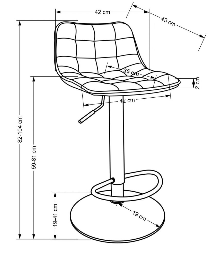 Bāra krēsls H120, melns/zeltains цена и информация | Virtuves un ēdamistabas krēsli | 220.lv