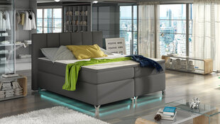 Кровать  Basilio LED, 140х200 см, серая цена и информация | Кровати | 220.lv